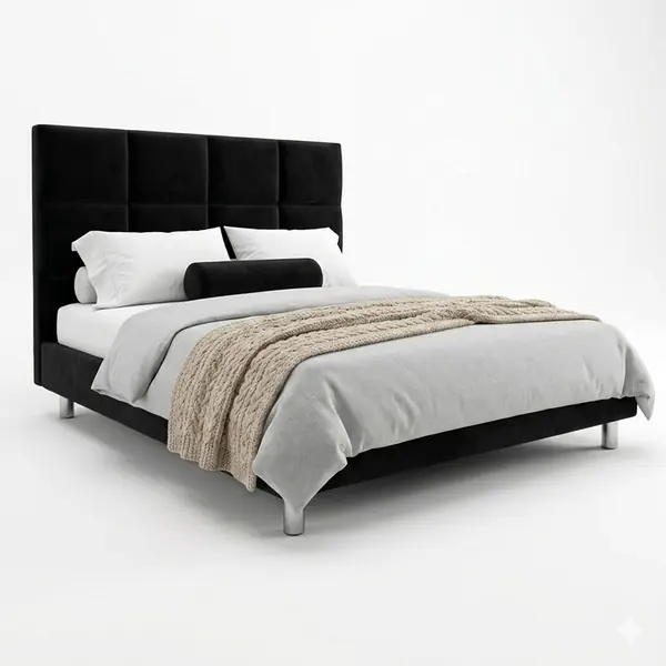 VELVET UPHOLSTERED BED